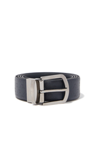 All-Over Logo Reversible Leather Buckle Belt